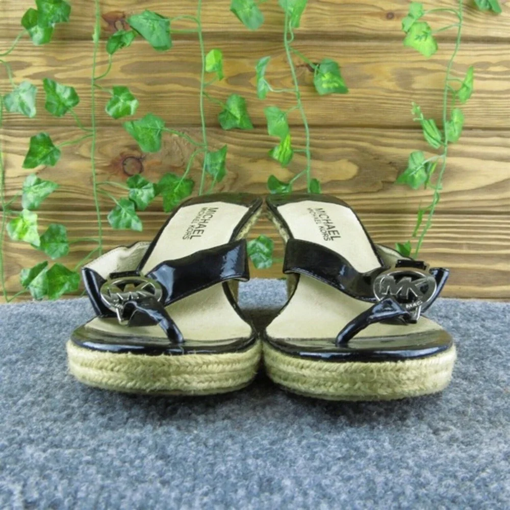 Michael Kors  Women Flip Flop Sandal‎ Shoes Black Synthetic Size 7 Medium